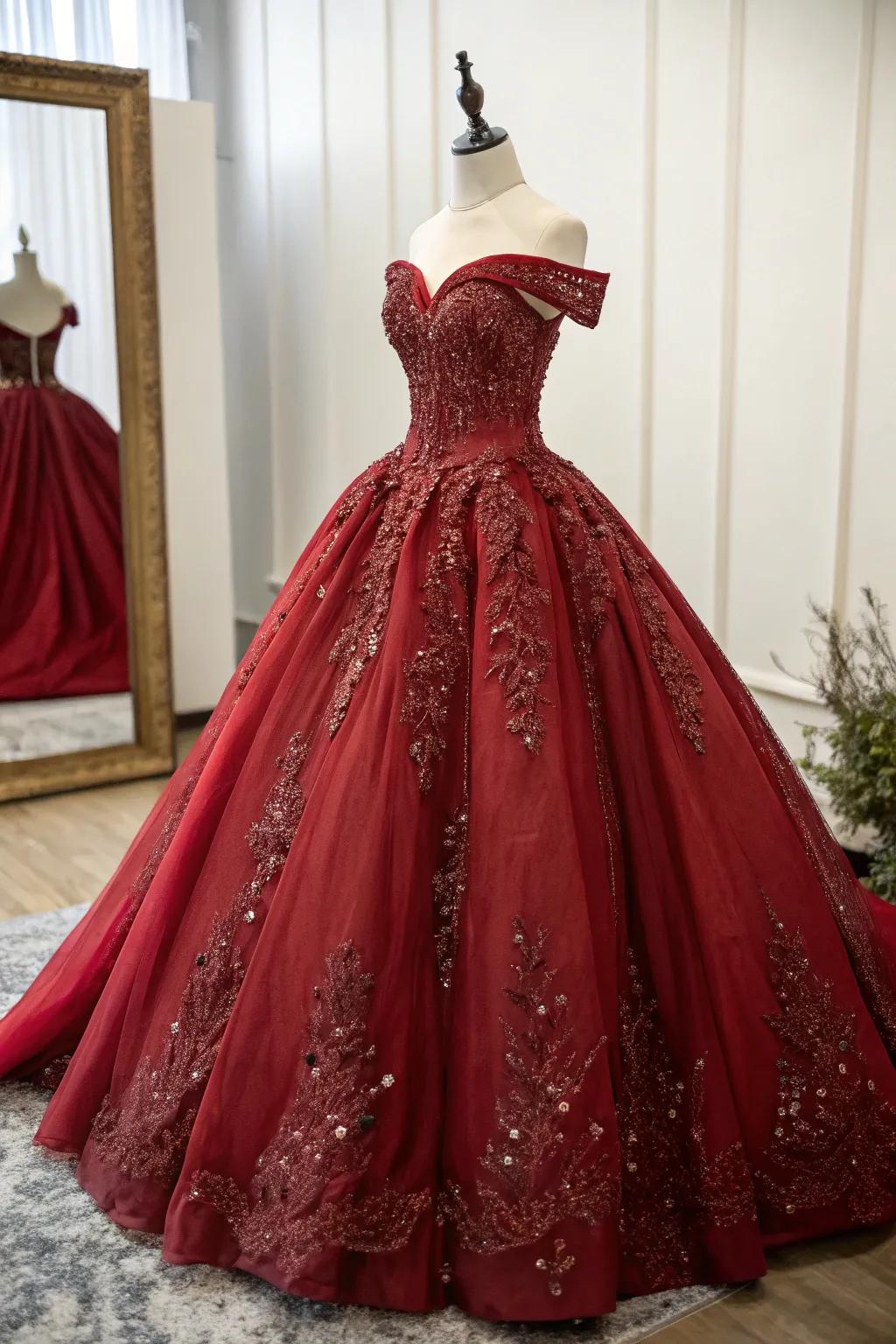 A stunning ball gown, perfect for a masquerade quinceañera.