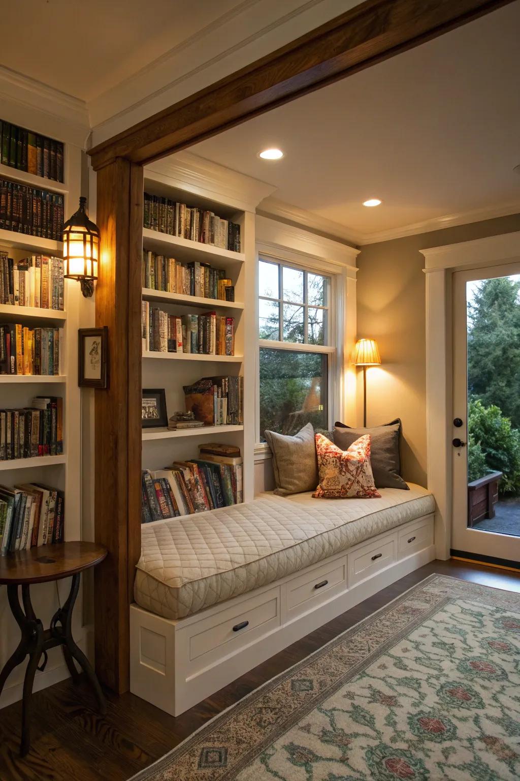 Make the best reading place with comfy bedding.