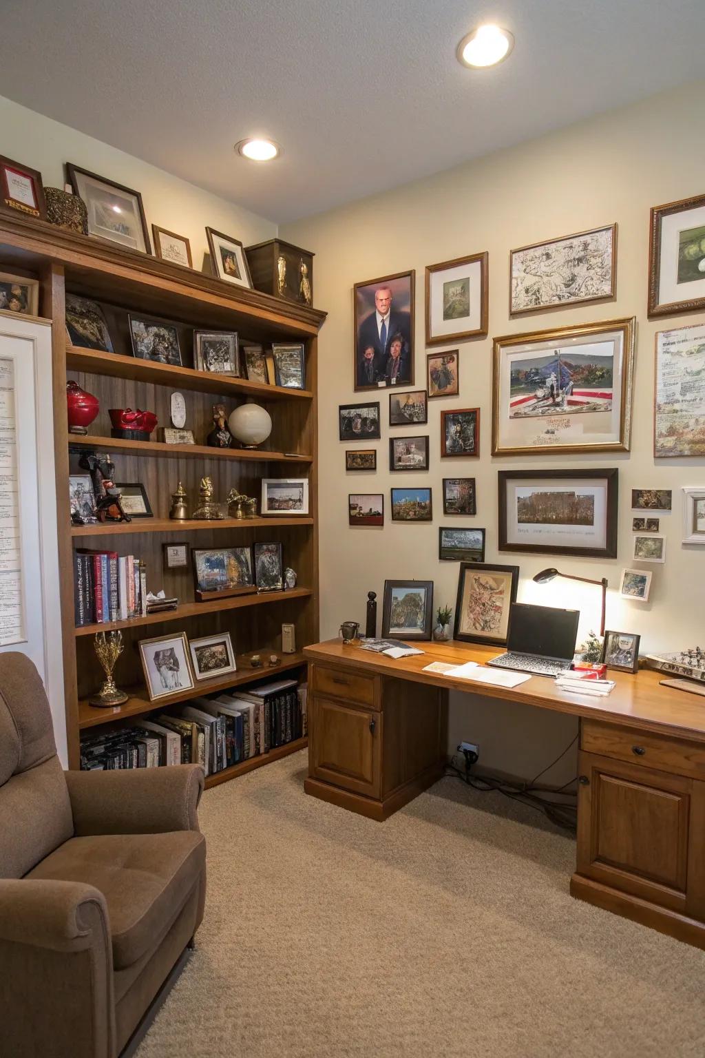 Personal touches transform this office into a genuine reflection of its owner.