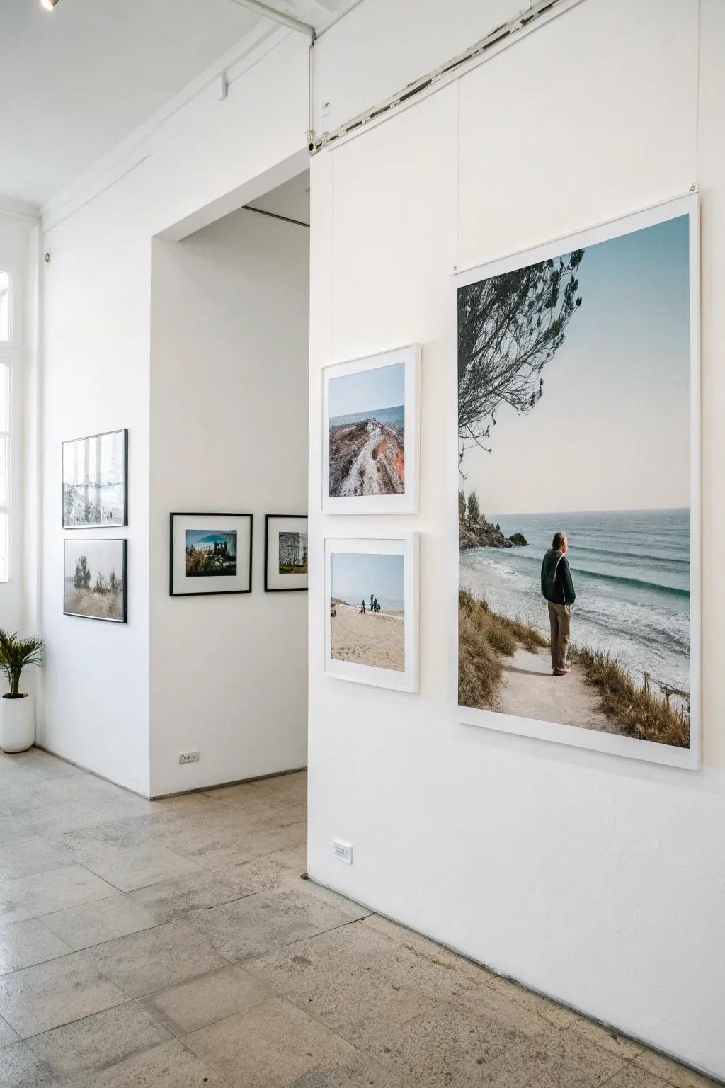 A simple photo presentation incorporates a personalized element to minimalist decorations.