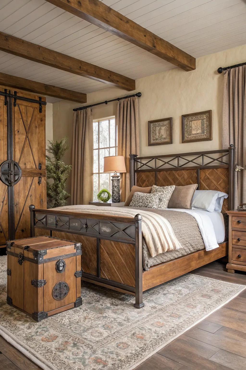 A harmonious blend of materials achieves a balanced aesthetic.