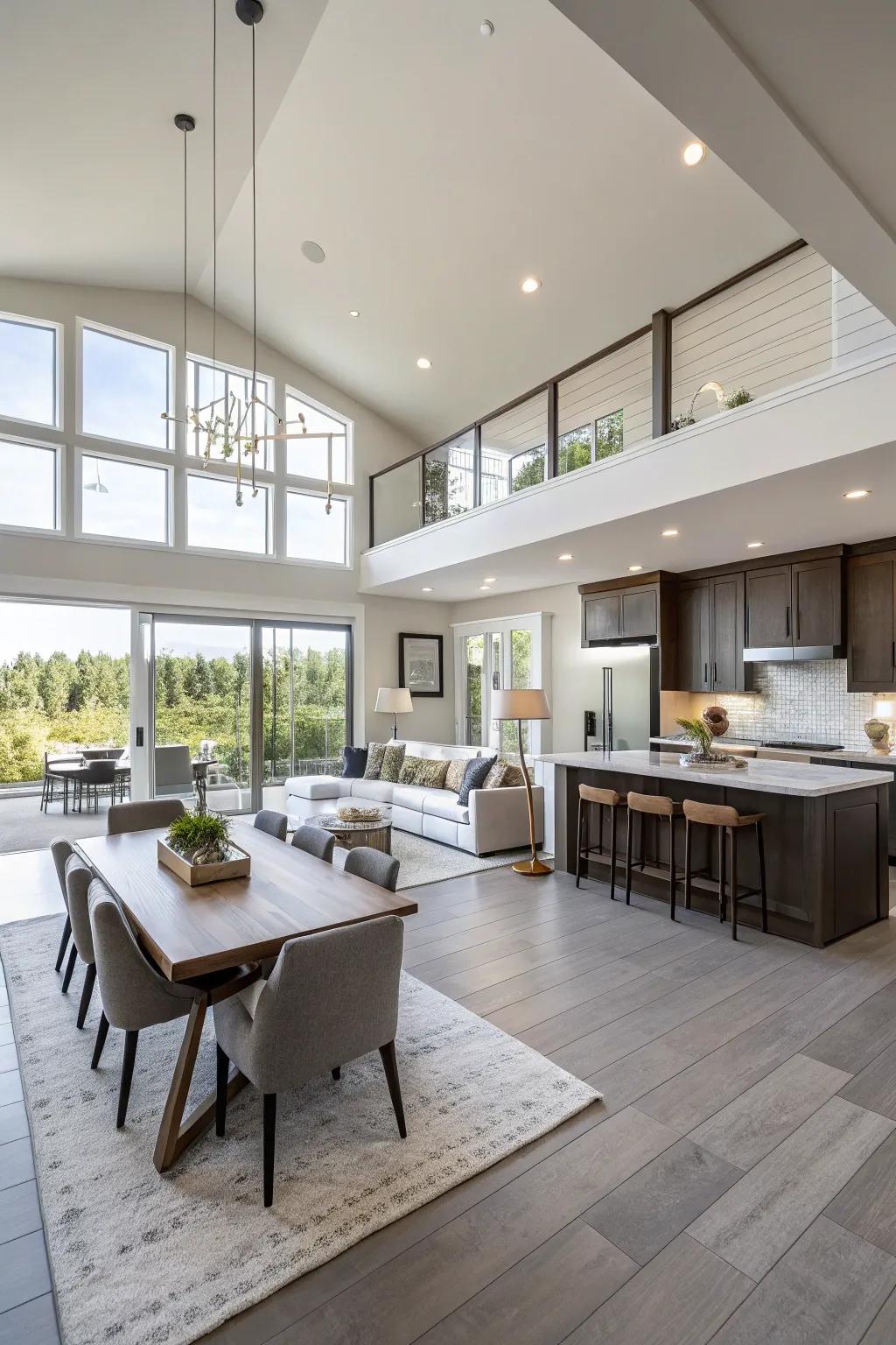 An integrated layout promotes a harmonious flow of area.