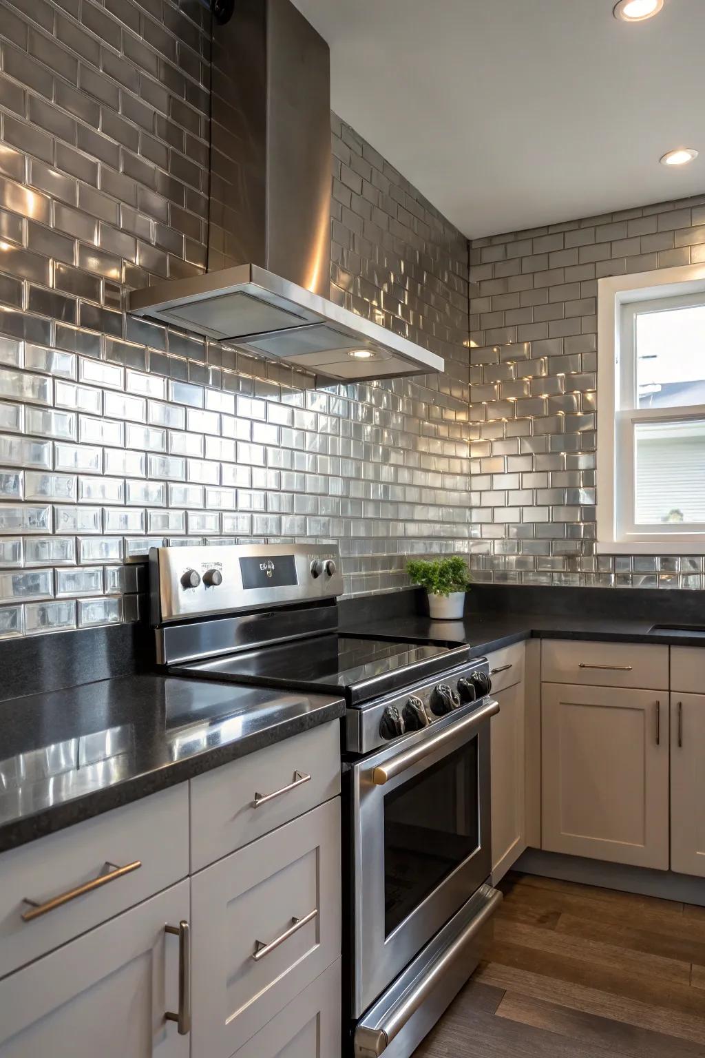 Metal tiles present a smooth and opulent feel.