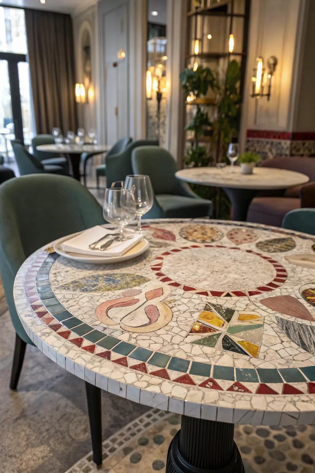 Broken plates find new life in beautiful mosaic art.