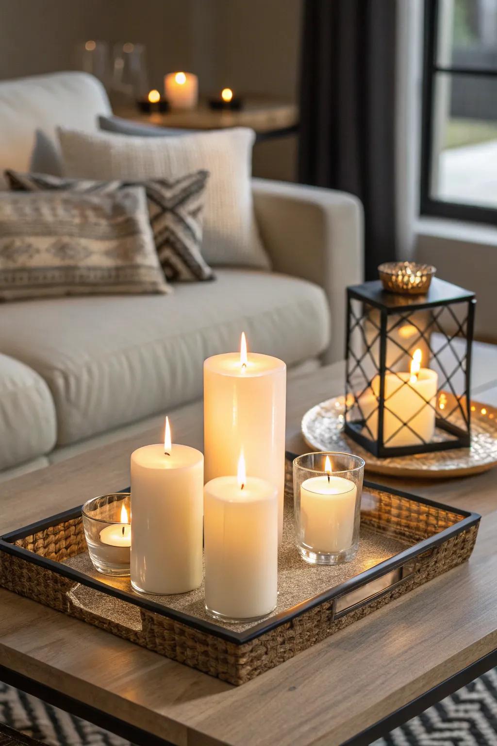 Scented candles that create a calming atmosphere in any room.