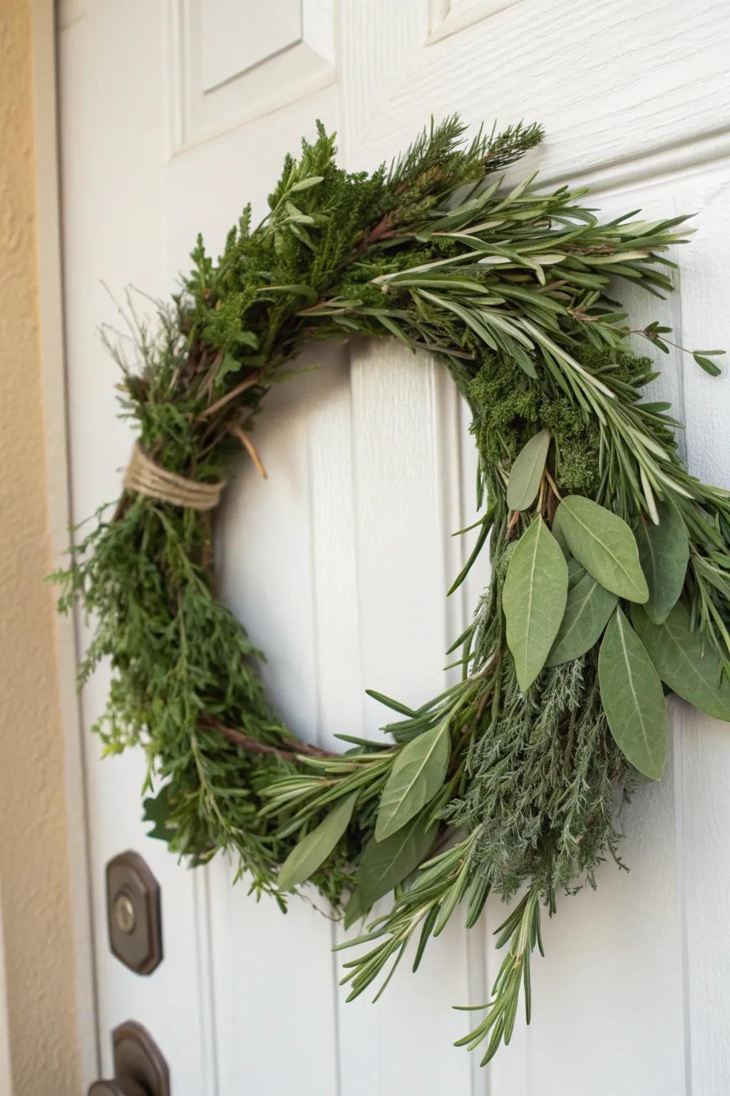An herbal wreath adds both charm and fragrance to your home.