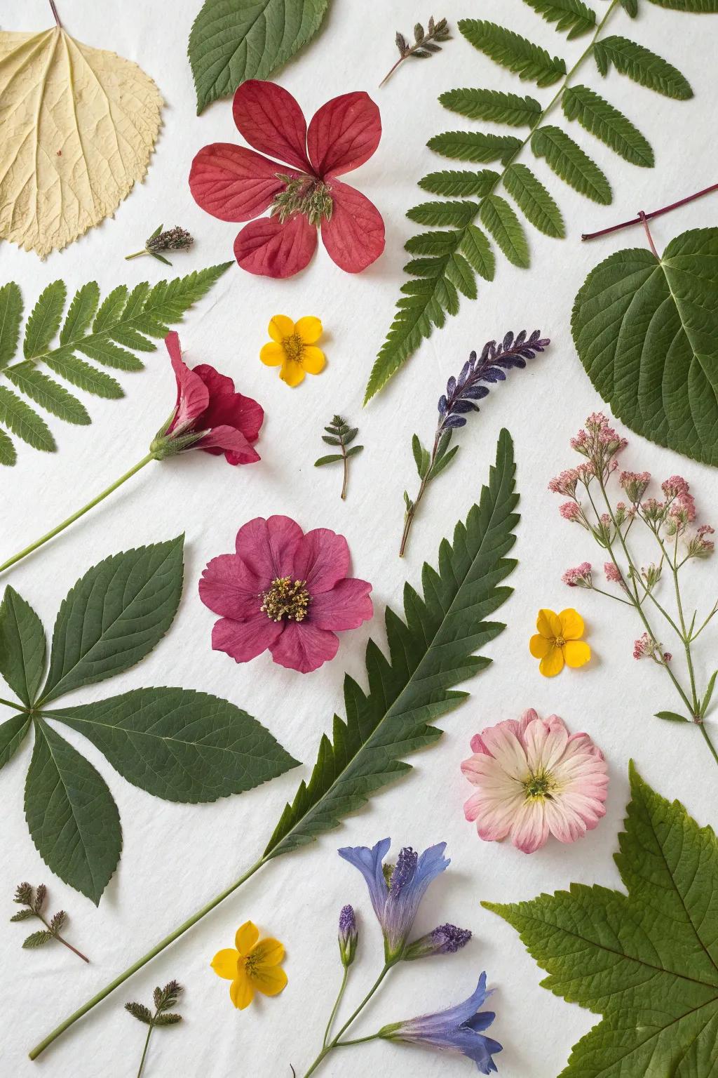 An inventive collage merging illustrations with natural materials.