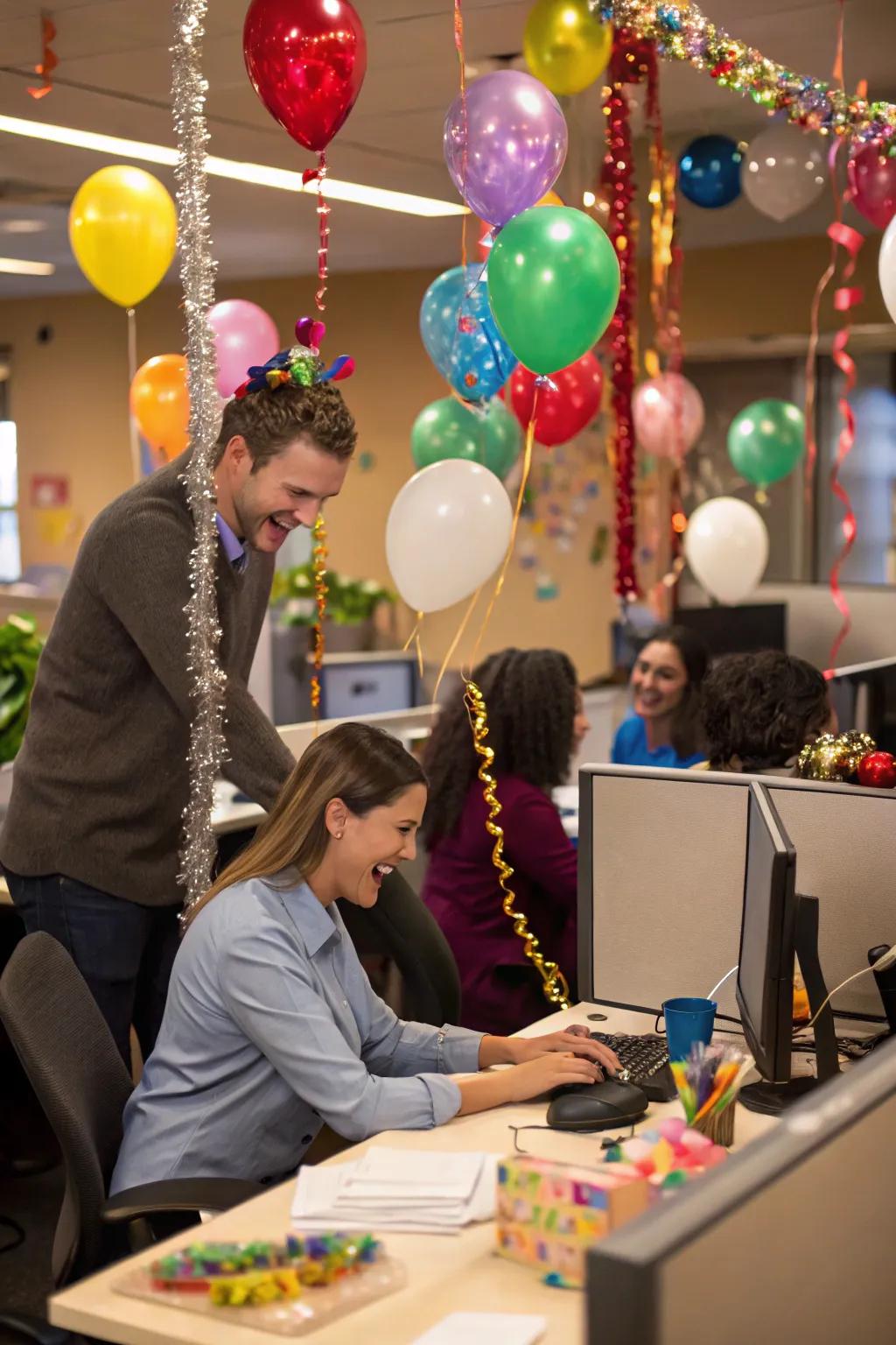 Teamwork and decoration: a perfect festive blend.