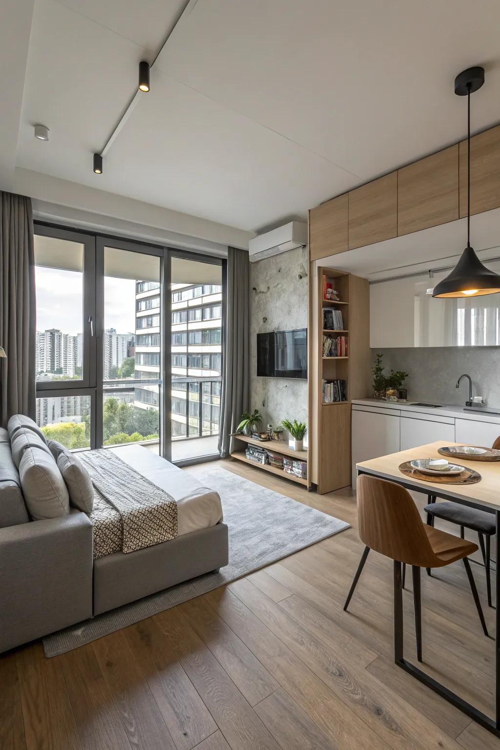 Thoughtful design transforms small spaces into adaptable multi-functional areas.
