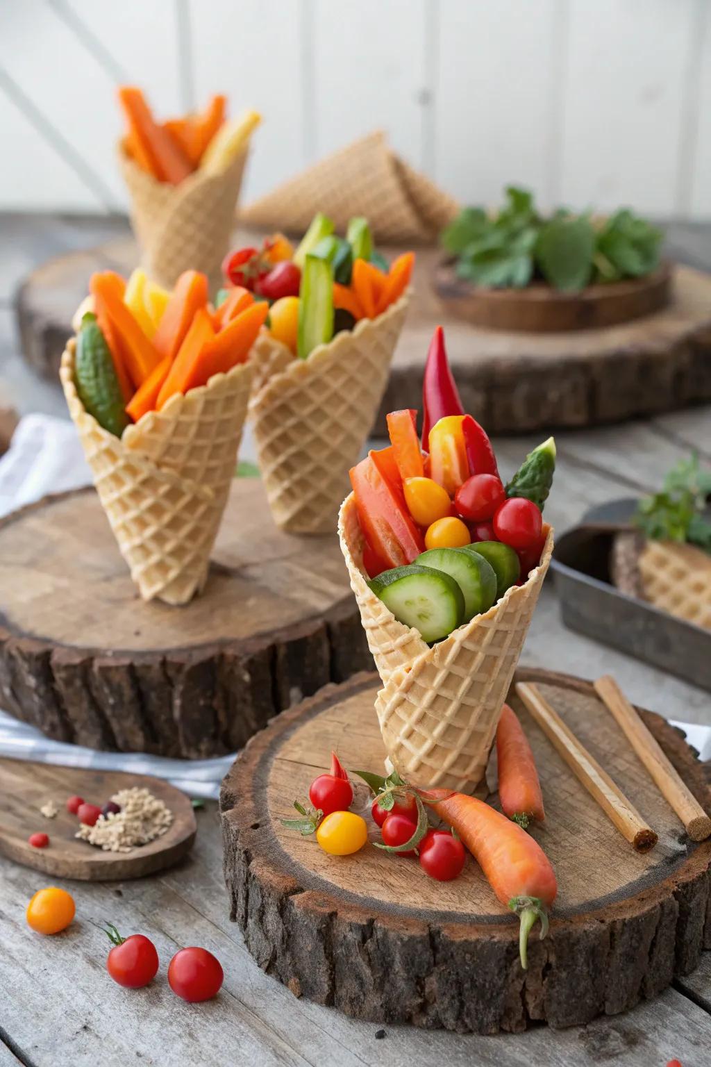 Veggie cones that are as nutritious as they are fun.