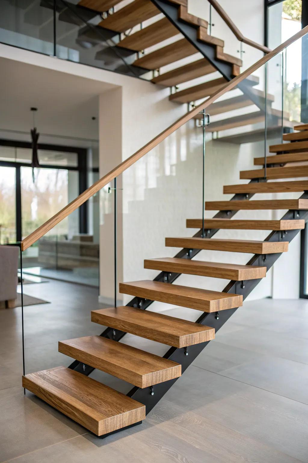 Suspended steps contribute a magical, airy sensation to any stairway.