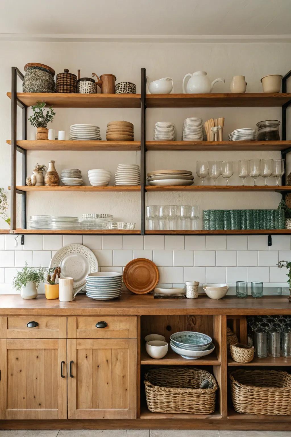 Visible storage blends practicality with a chance to display personal flair.