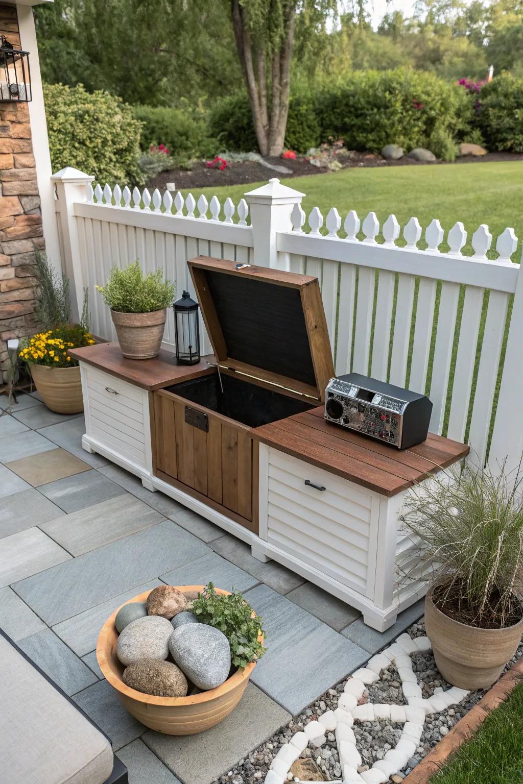 Bench cabinets present an ingenious solution for both seating and storage.