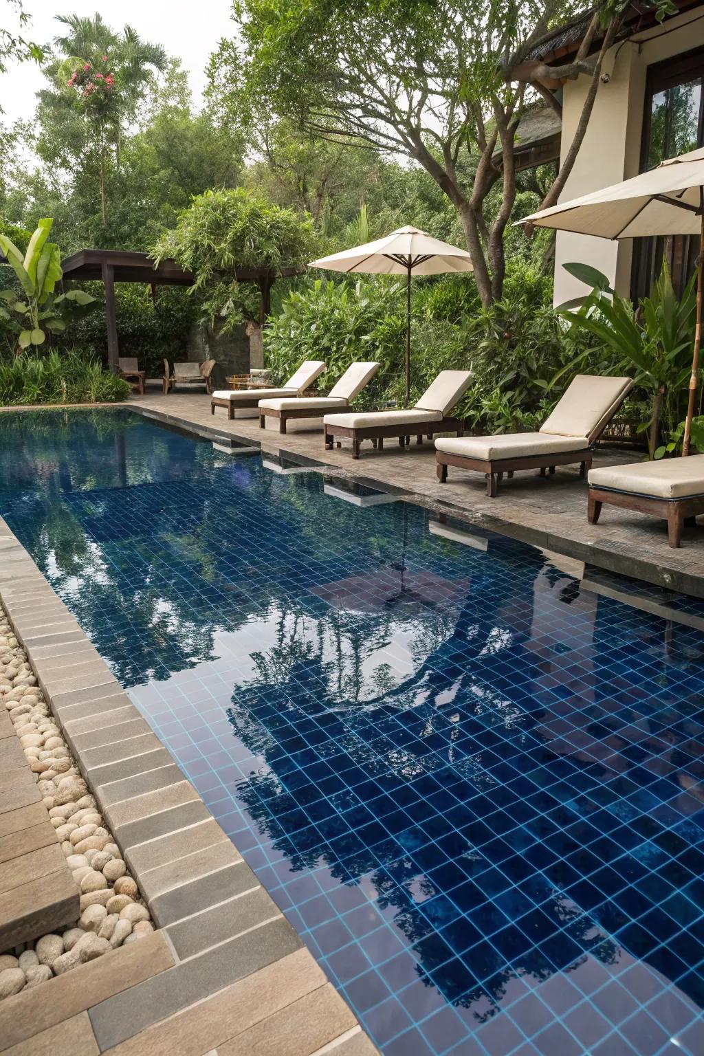 Make a splash with luxurious poolside tiling.
