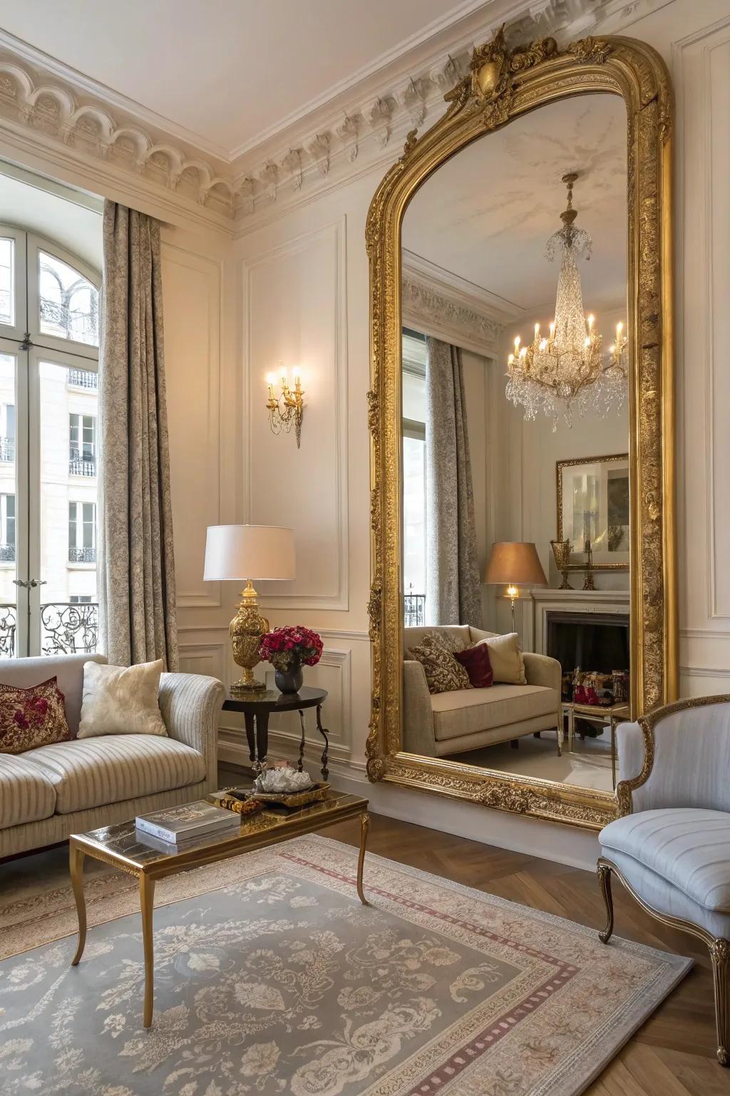 Statement reflectors bring a sense of grandeur.