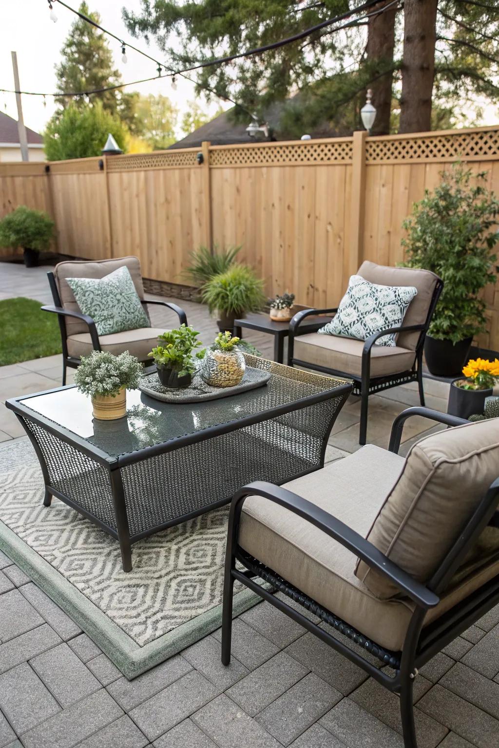 A central coffee table is both functional and inviting.