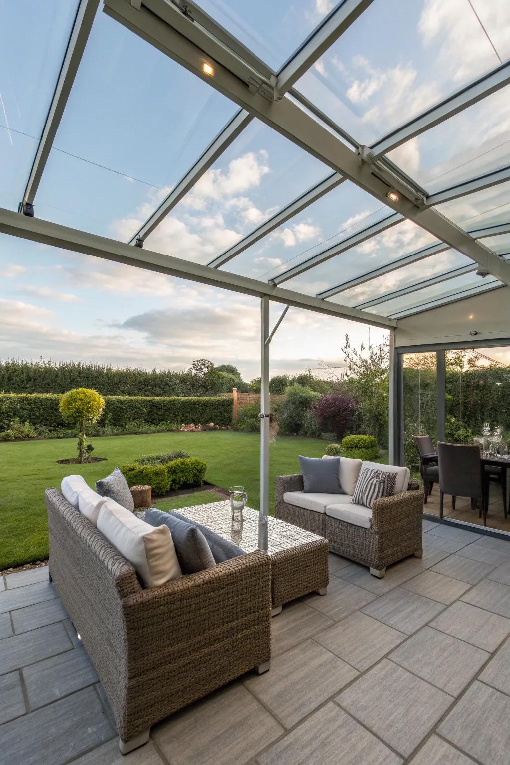 Adaptable furniture for dynamic patio living.