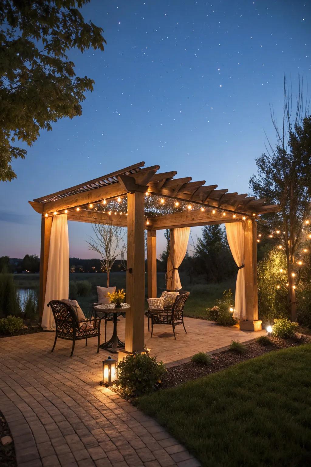 Integrated garden structure lighting effortlessly improves your patio's style.
