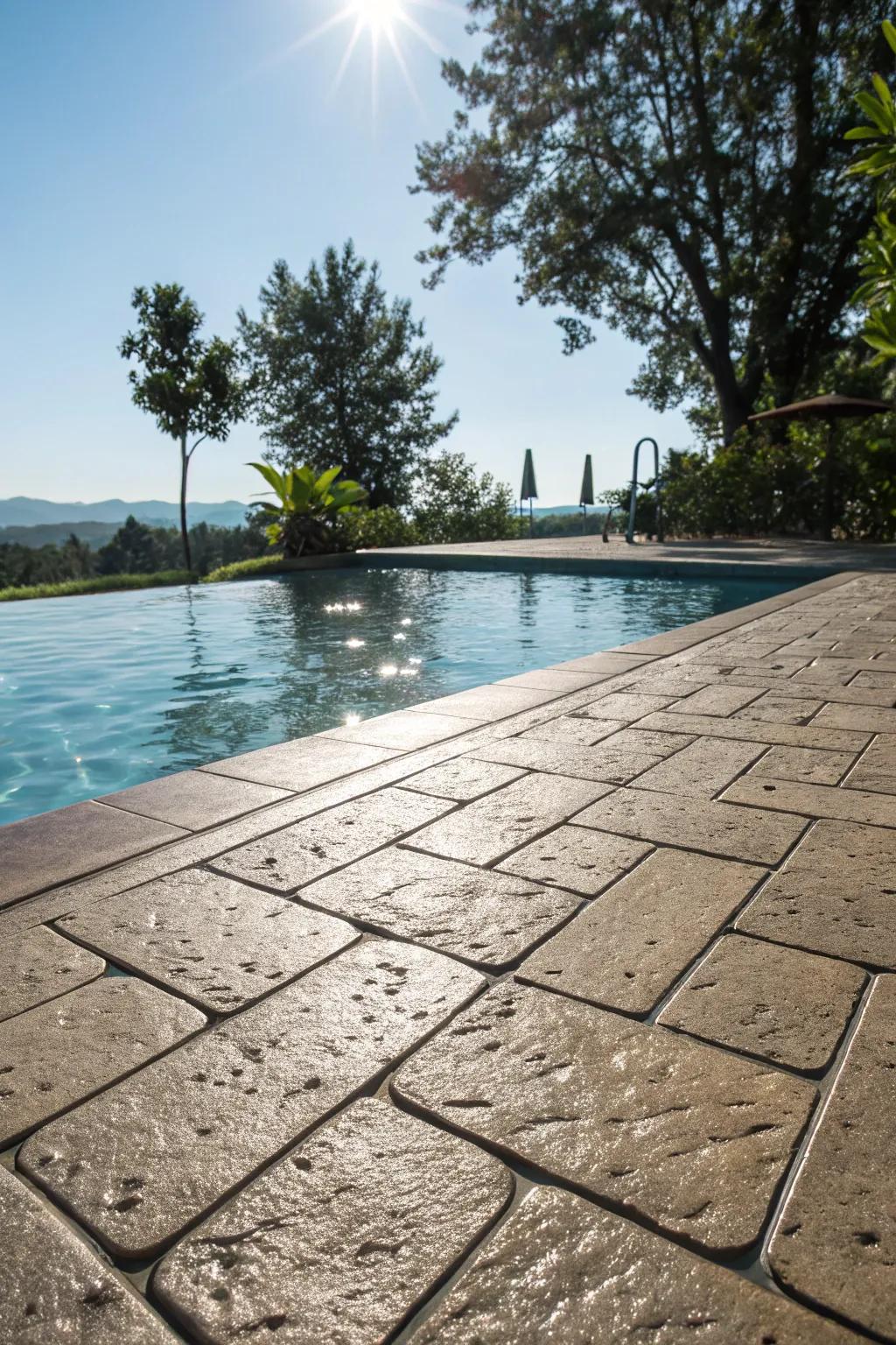 Slip-proof tiles ensure safety while keeping a fashionable look.