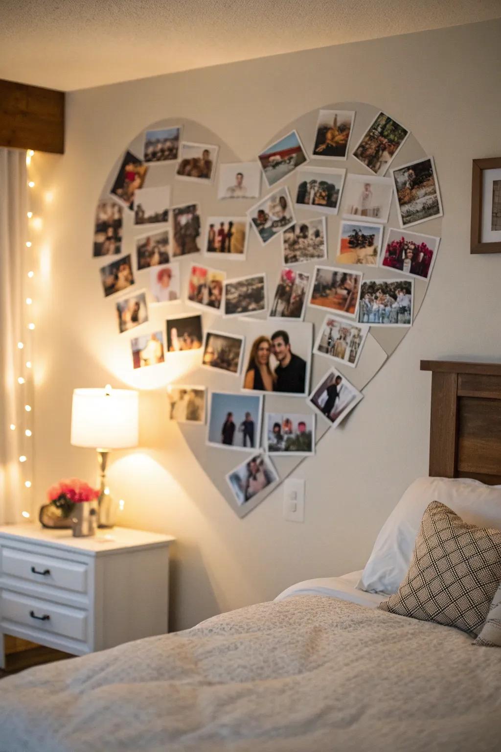 Convey your love with a heart-shaped photo collage.