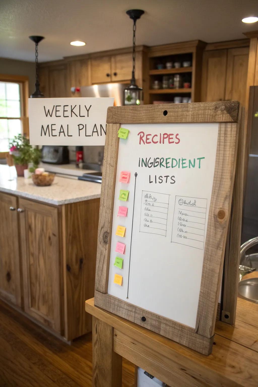 Make meal planning simple with a kitchen whiteboard.
