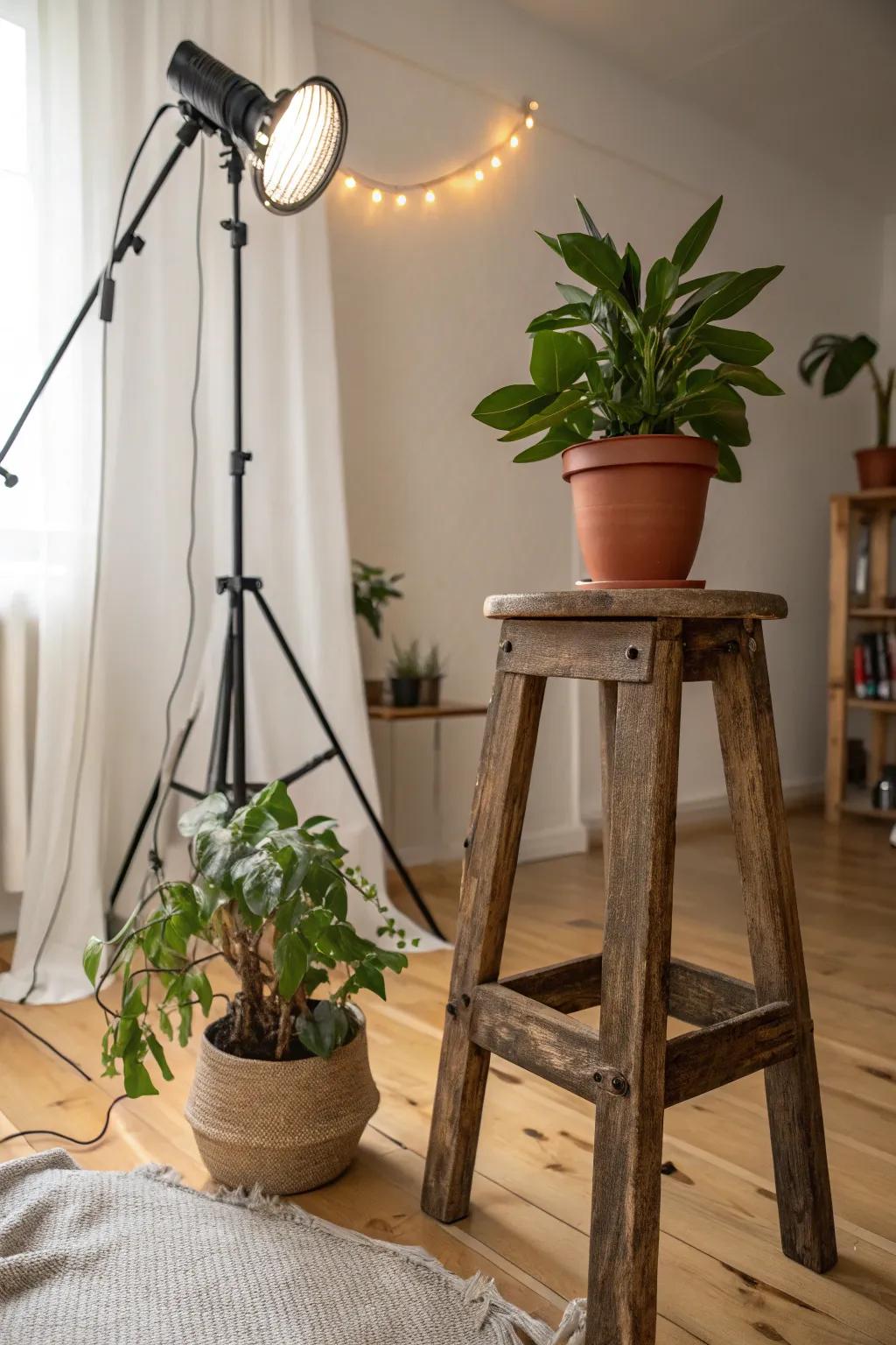 Showcase inventiveness with a DIY plant stand.