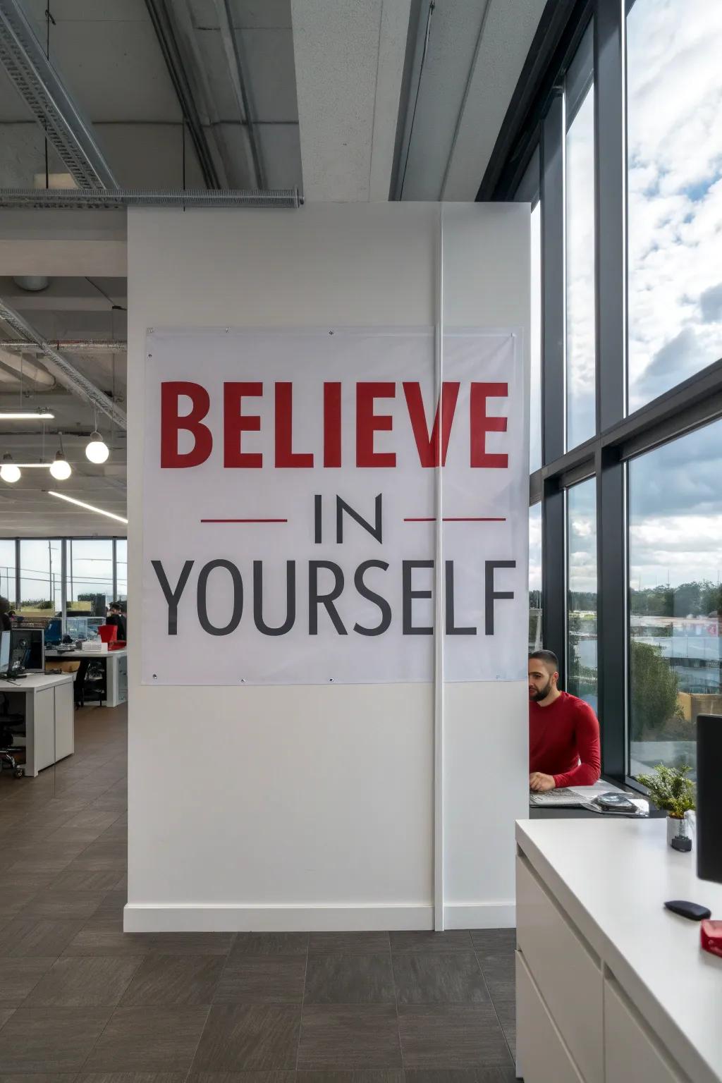 Powerful typography ensures a bold statement.