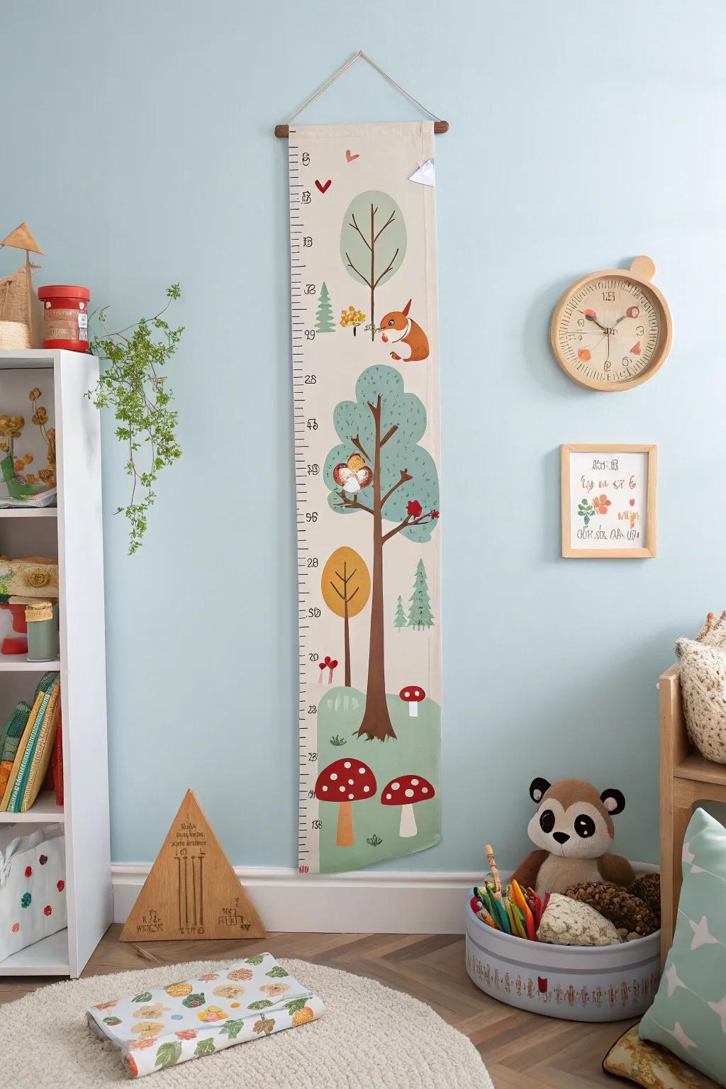 An interactive growth chart poster that offers charm and functionality.