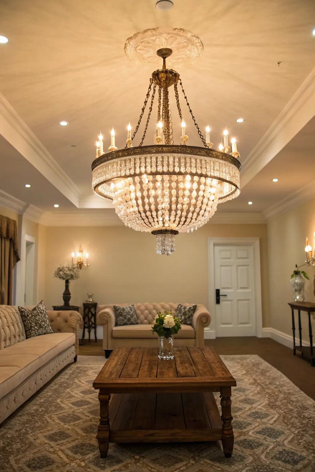 Stylish lighting elevates the elegance of your preppy space.