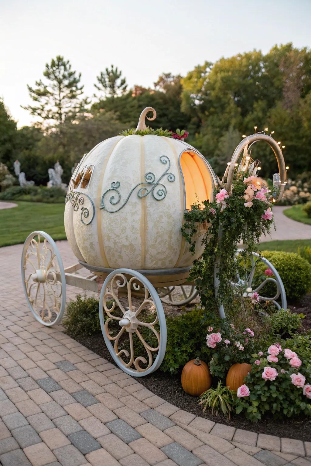 Bring fairytales to reality with a Cinderella carriage pumpkin.