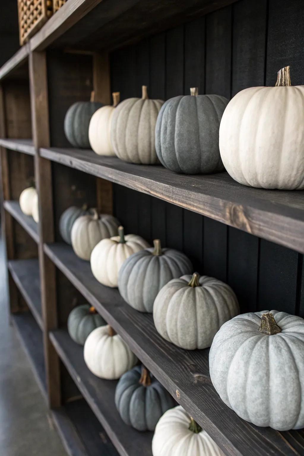 Unified pumpkins cultivate an elegant and contemporary ambiance.