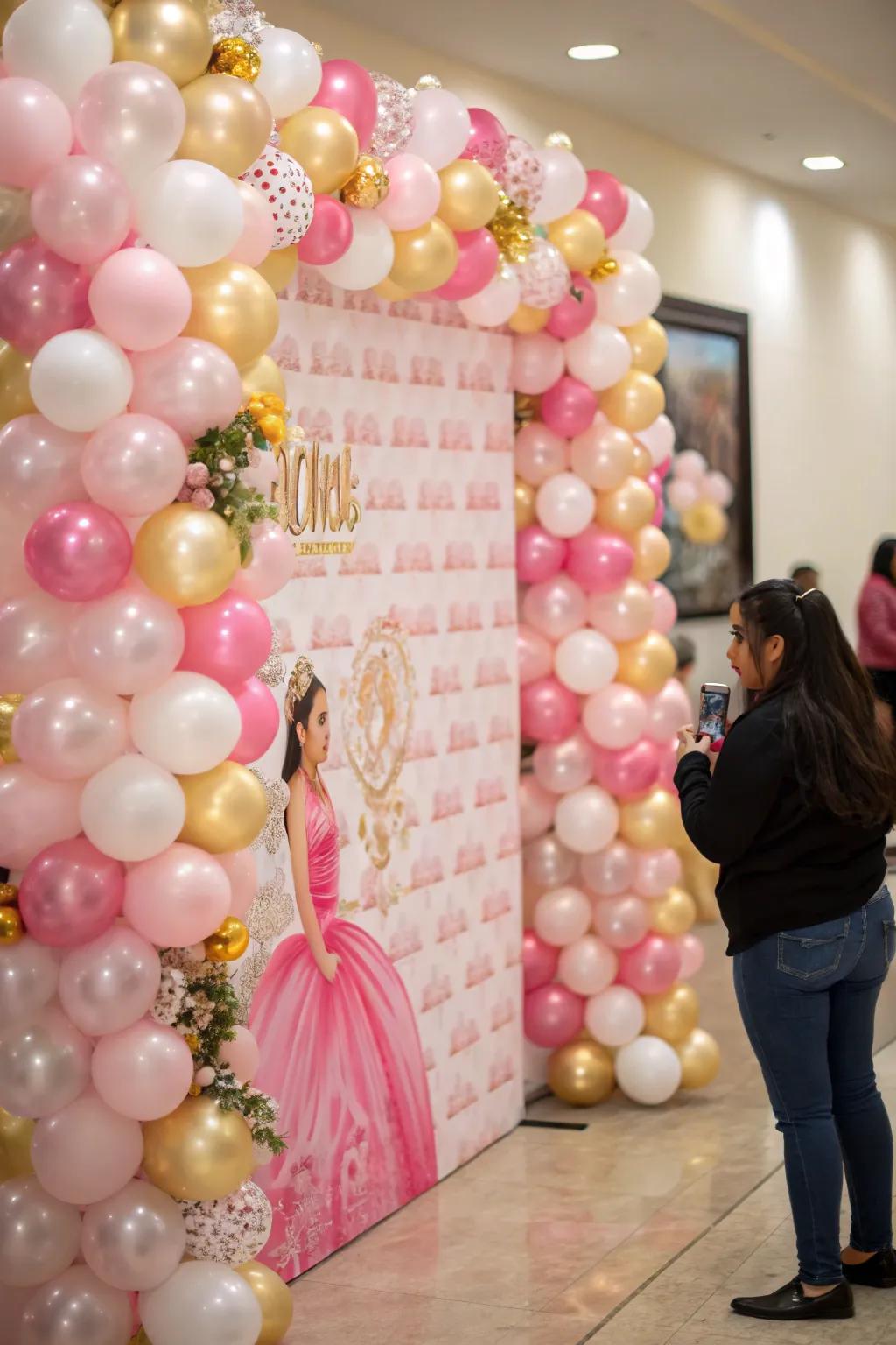 A themed balloon backdrop is perfect for capturing special moments.