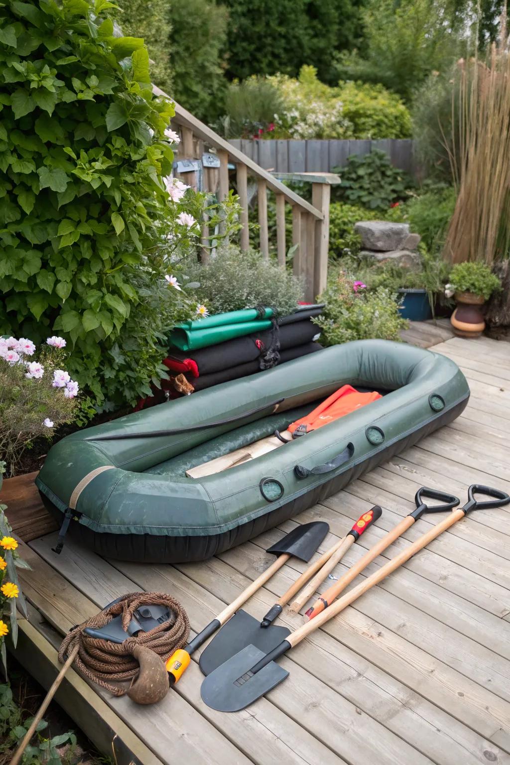 Deck stowage keeps your aqua vessel out of sight and safeguarded.