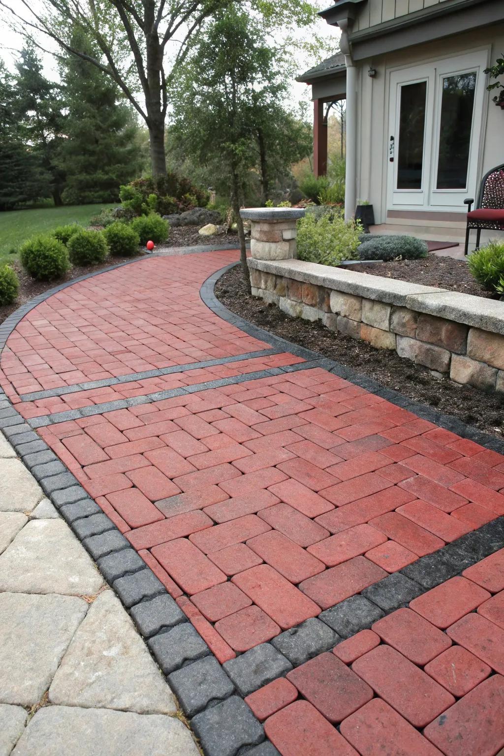 Contrasting borders impart a hint of sophistication to your patio.