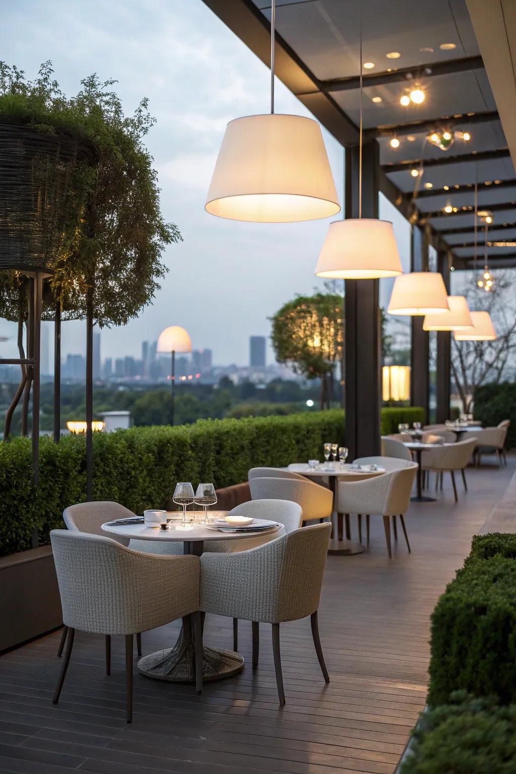 Minimalist installations contribute a dash of modern grace.