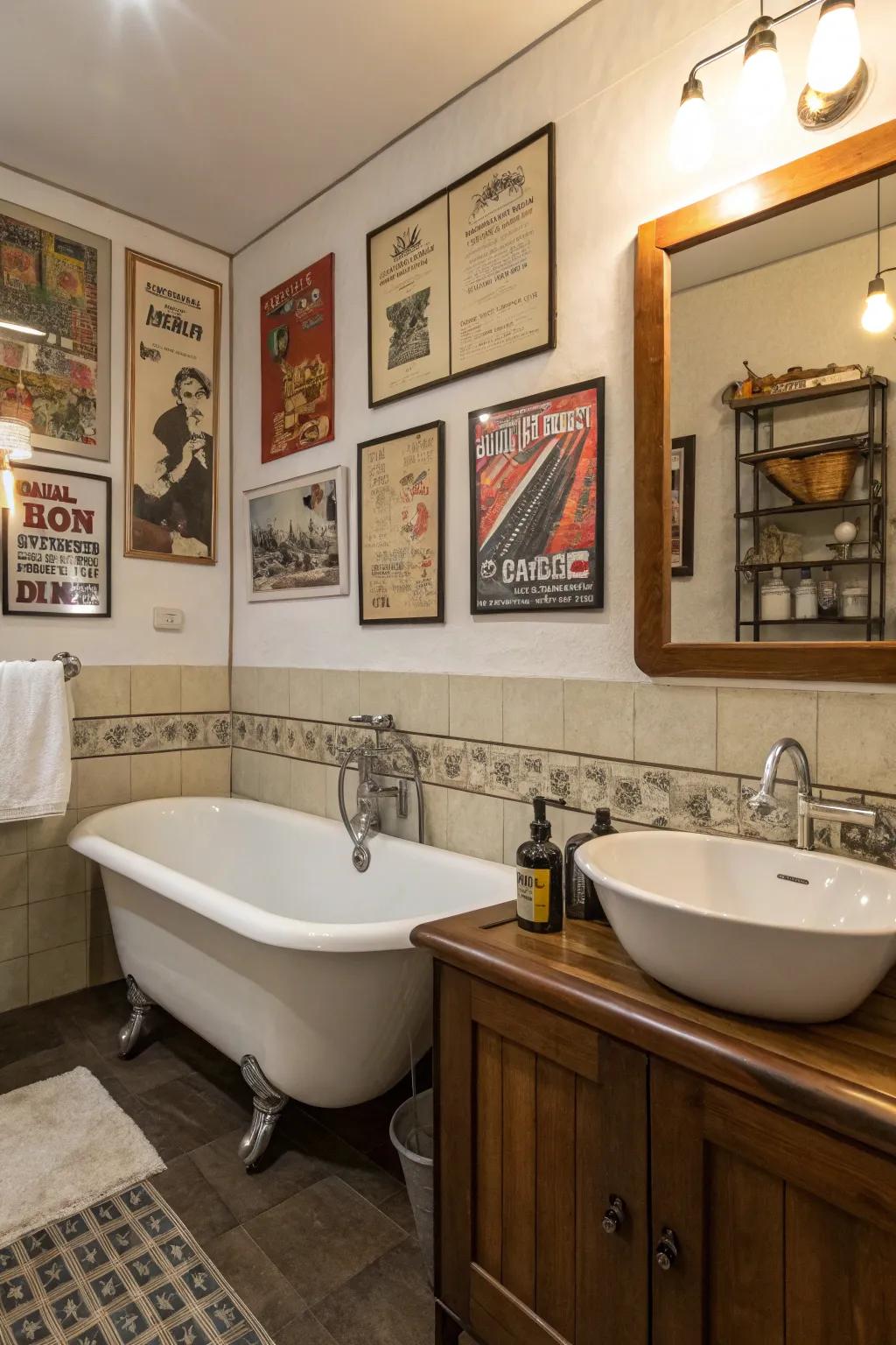 Mid-century accents offer a distinctive, fashionable touch to your bathroom.