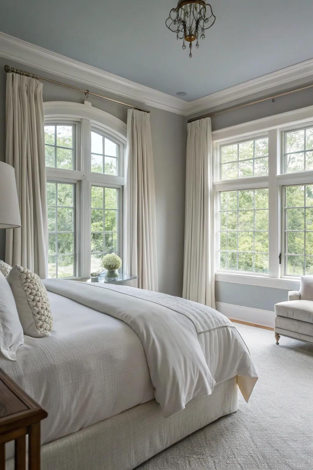 Natural lighting enhances the warmth of Gentle Gray walls.