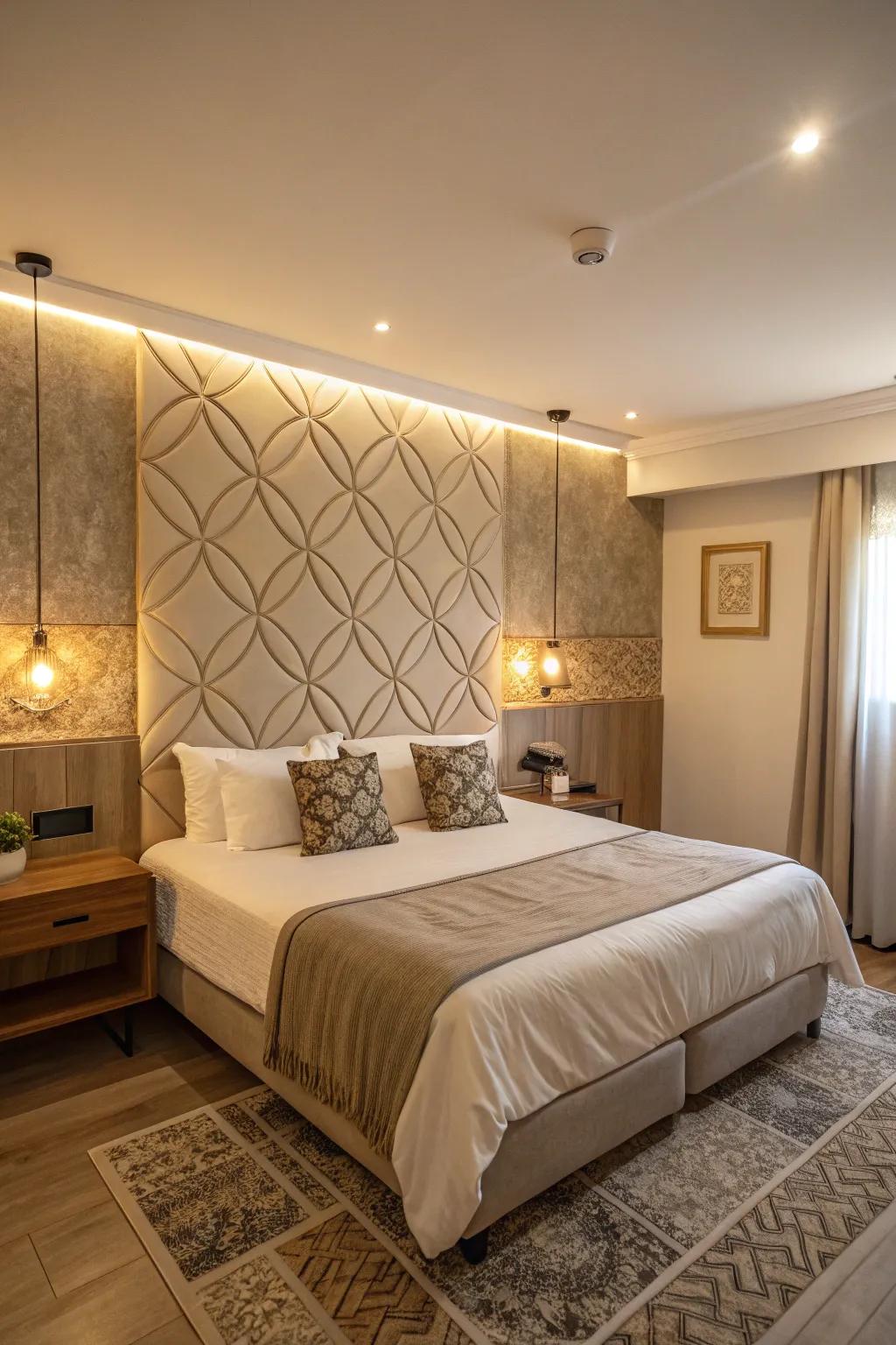 Gentle lighting crafts the ideal romantic ambiance.