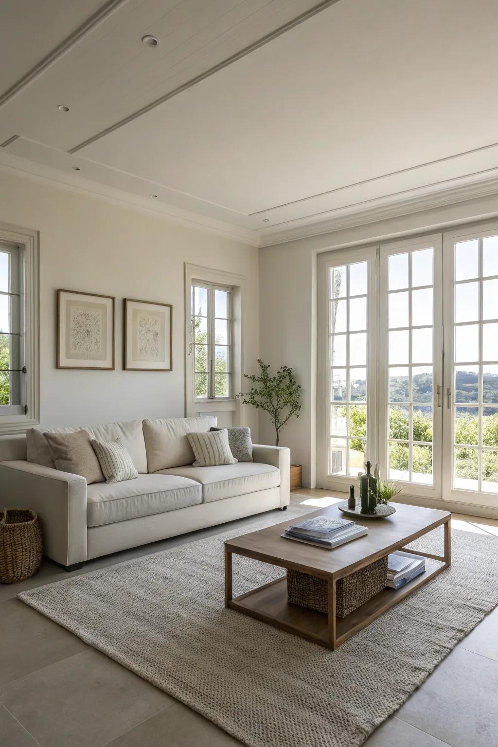 A minimalist living space featuring straightforward designs and simplicity.