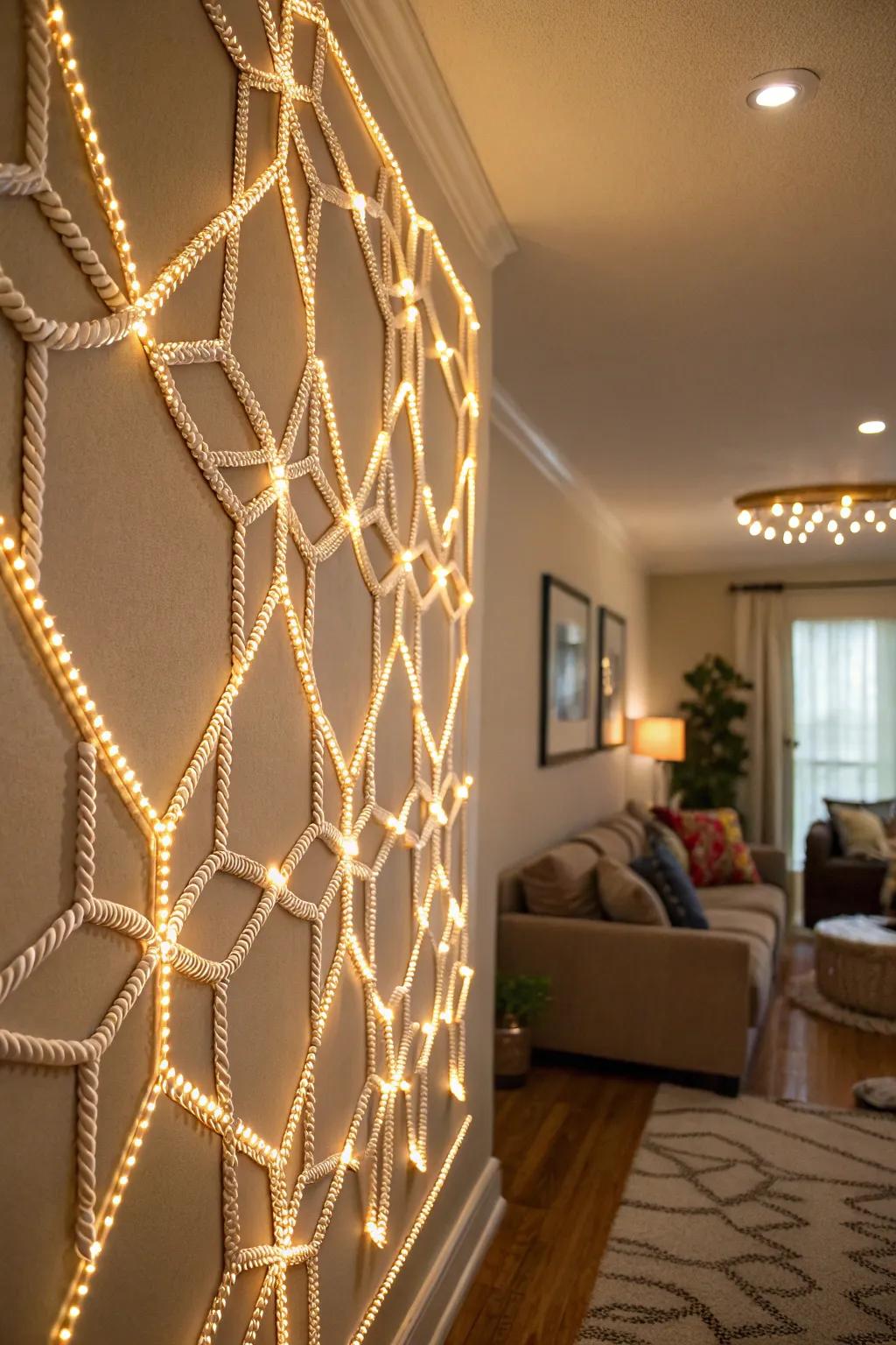 Transform your walls into art with ribbon lights.