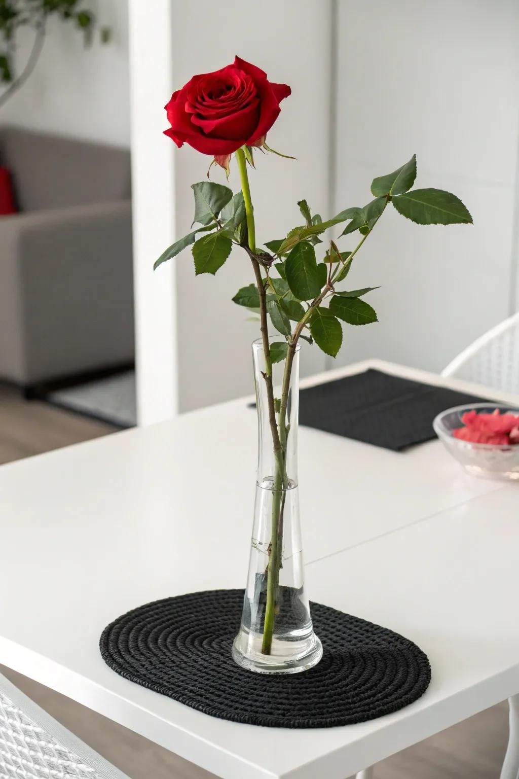 Contemporary Simplistic with a Solitary Rose