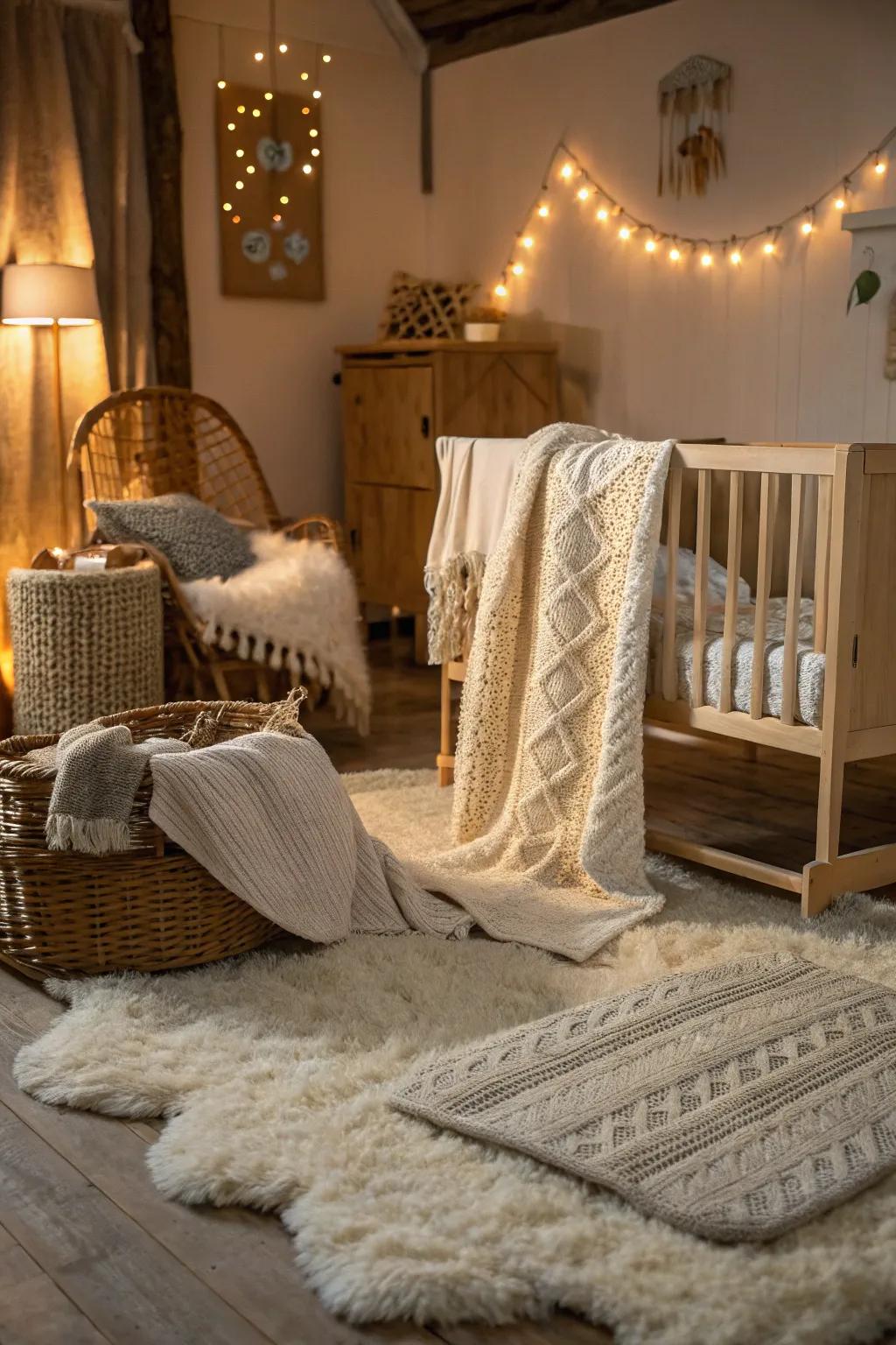 Feel fabrics add warmth and comfort.