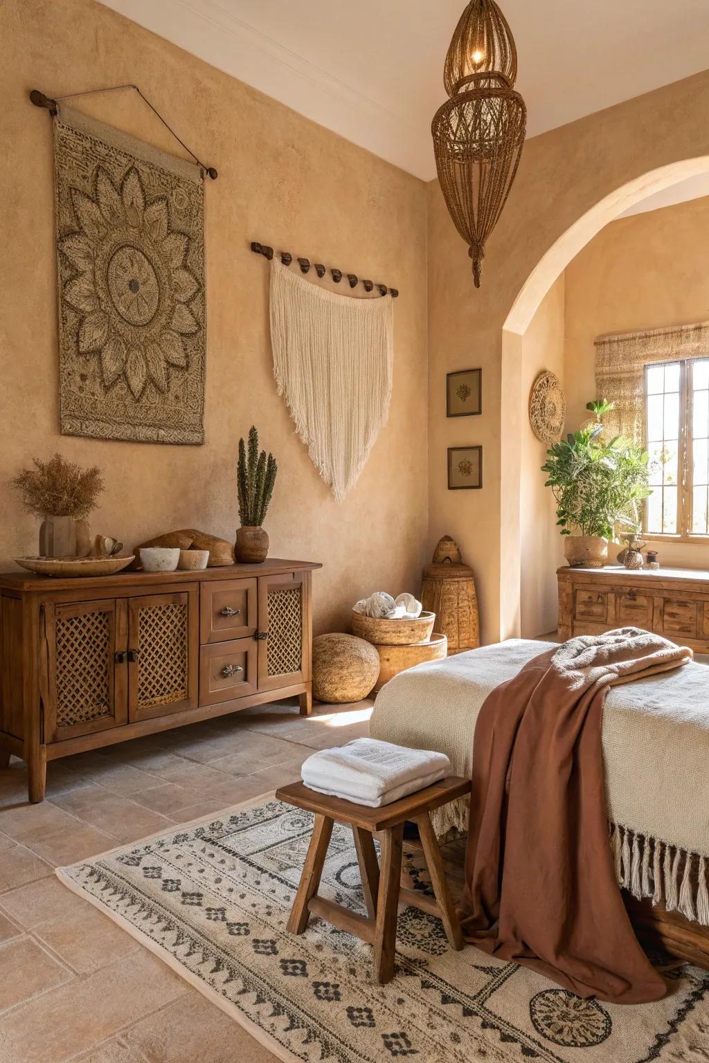 Natural colors deliver a calm and soothing setting.