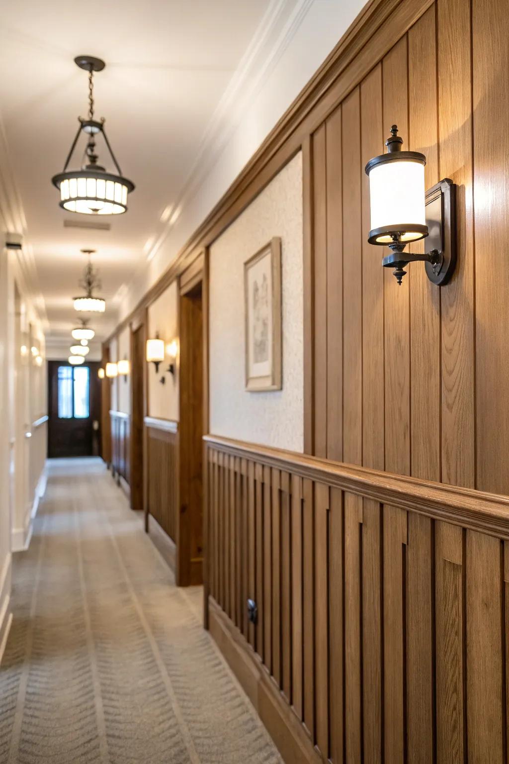 Upright planks contribute a sophisticated and timeless touch to any foyer.
