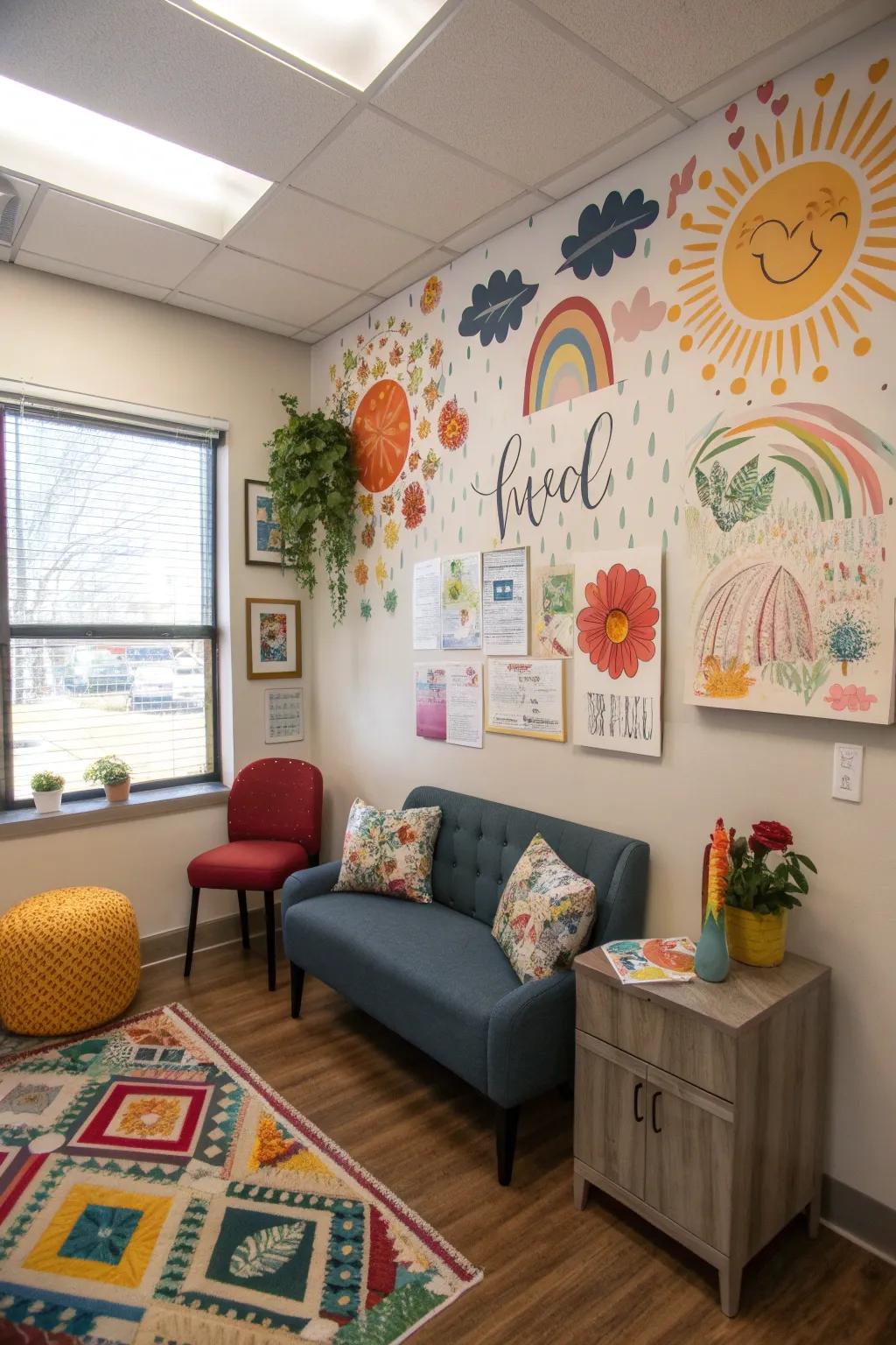 Creative wall accents can spark inspiration and elevate the mood.