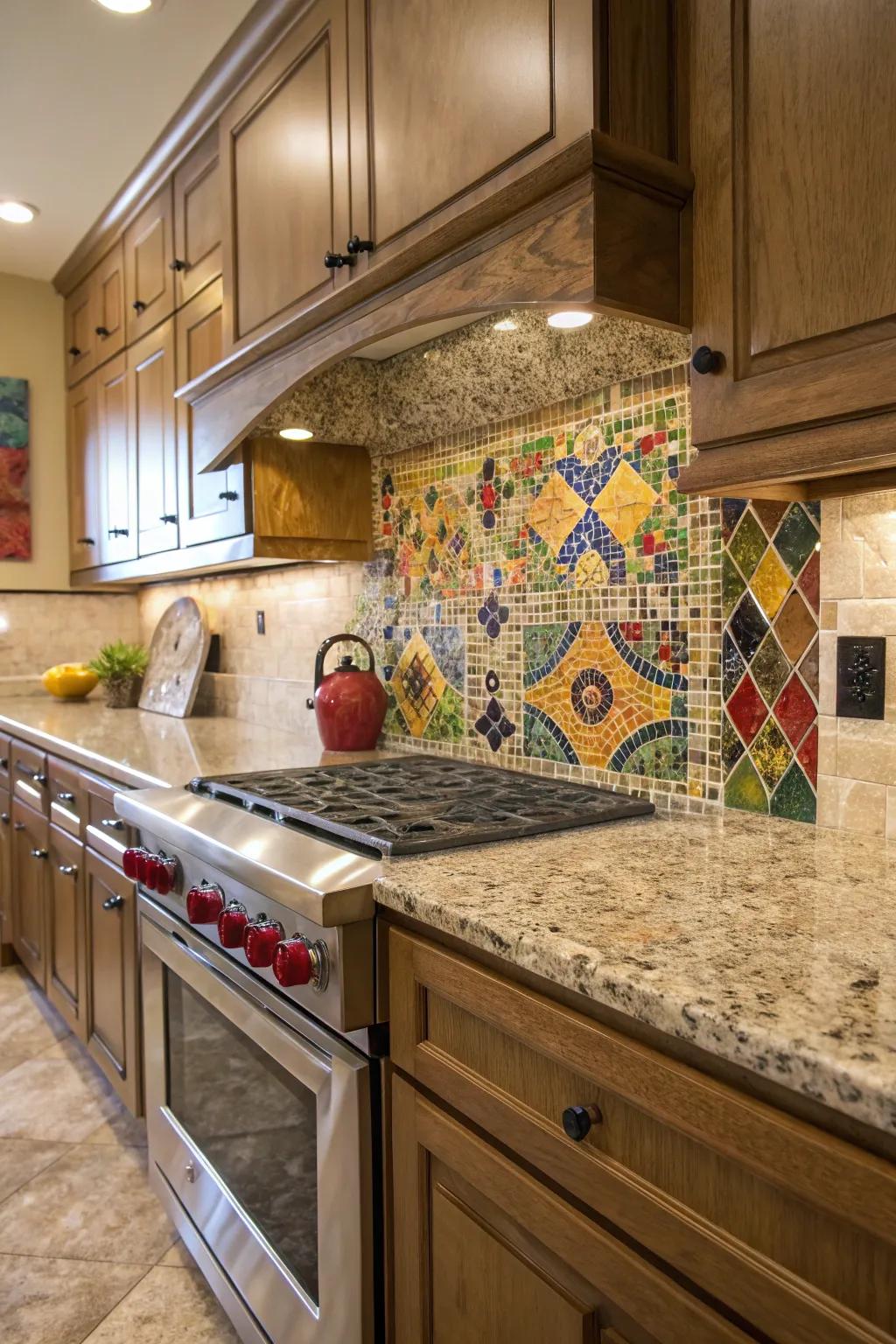 Mosaic tiles add a creative touch to 