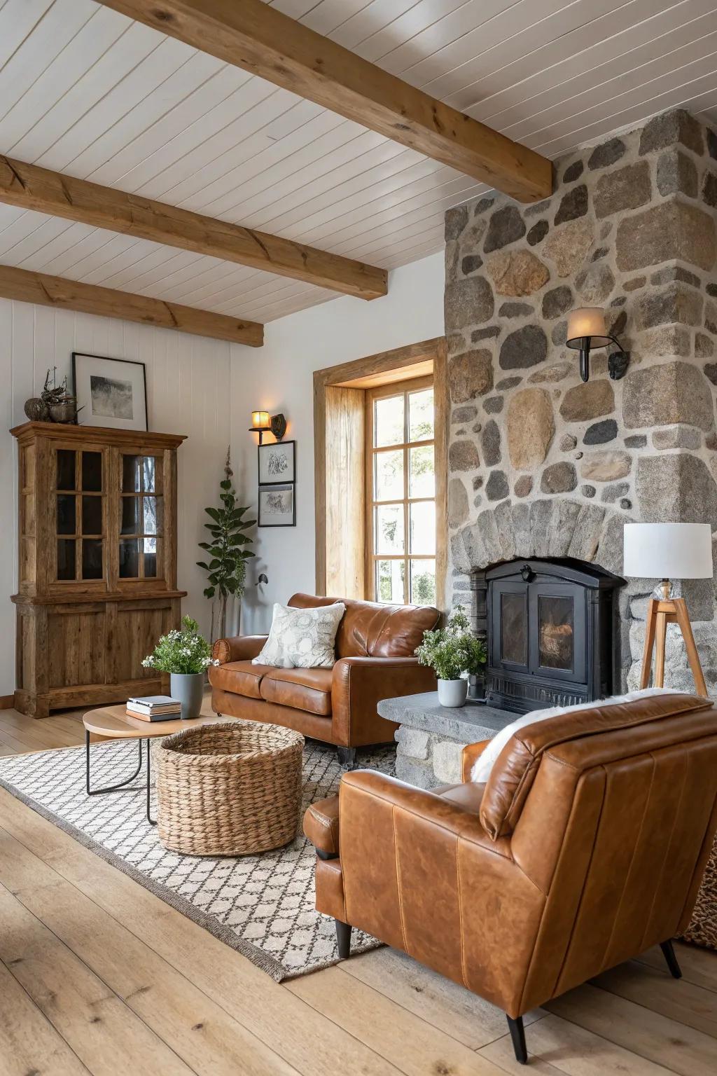 Natural items bring heat and texture to this Scandinavian setting.