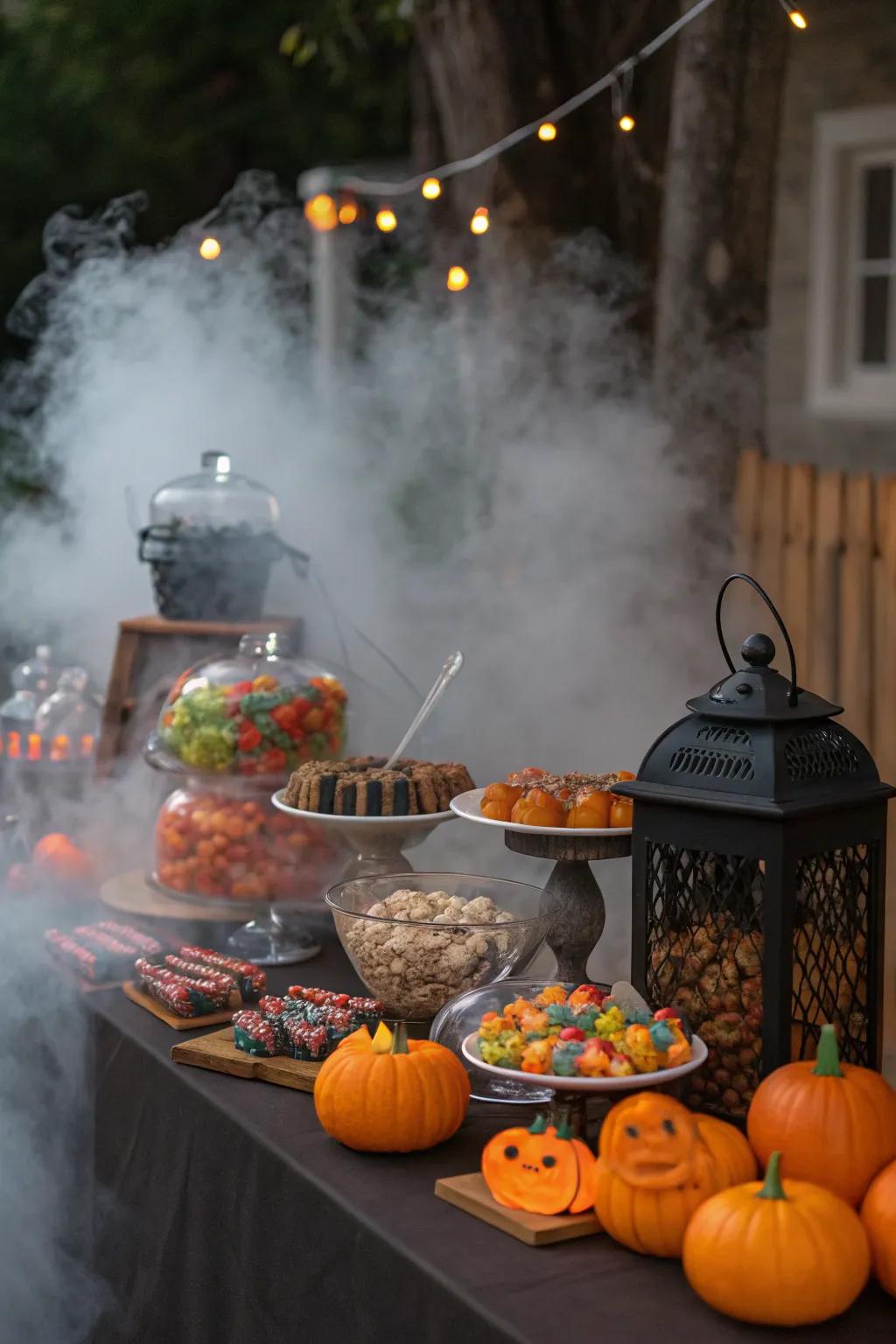 A mist of mystery blankets the treats table.