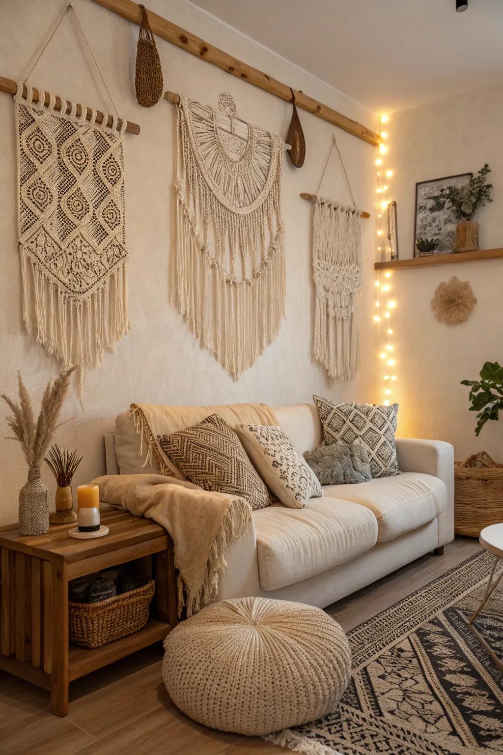 Accept boho style using this textured selfie setting.