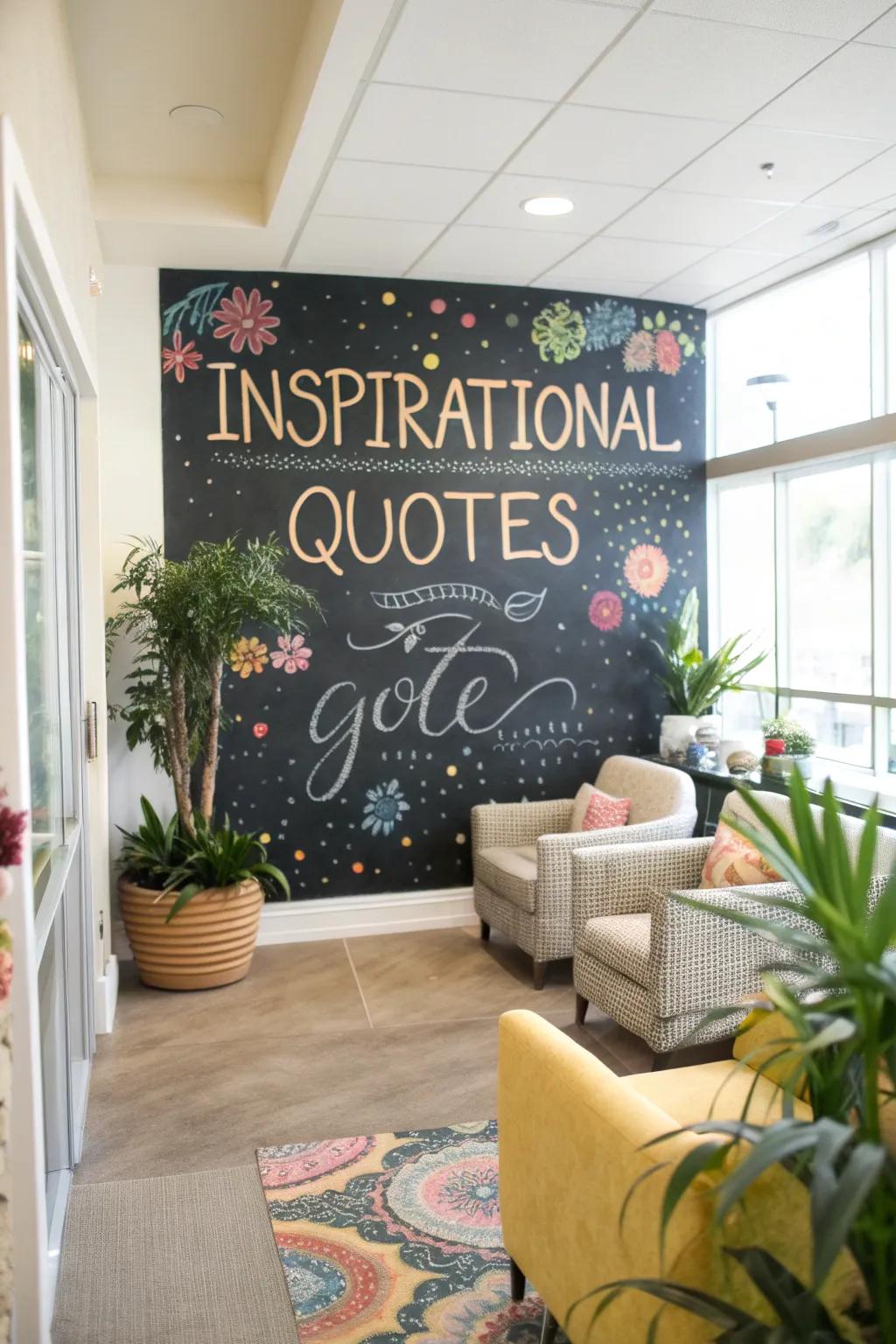Express motivation by incorporating quotes into your selfie station.